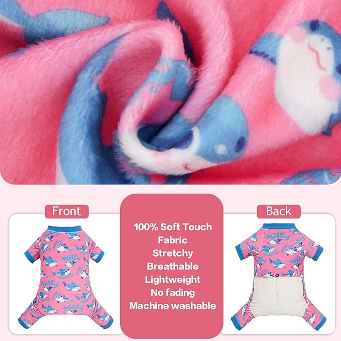 CuteBone Soft & Stretchy Dog Pajamas - Cozy Pet Jammies Breathable Jumpsuit for Small Dogs - All-Season Comfy Outfit Easy-On Pullover Design - Keeps Pets Warm & Comfortable P344L
