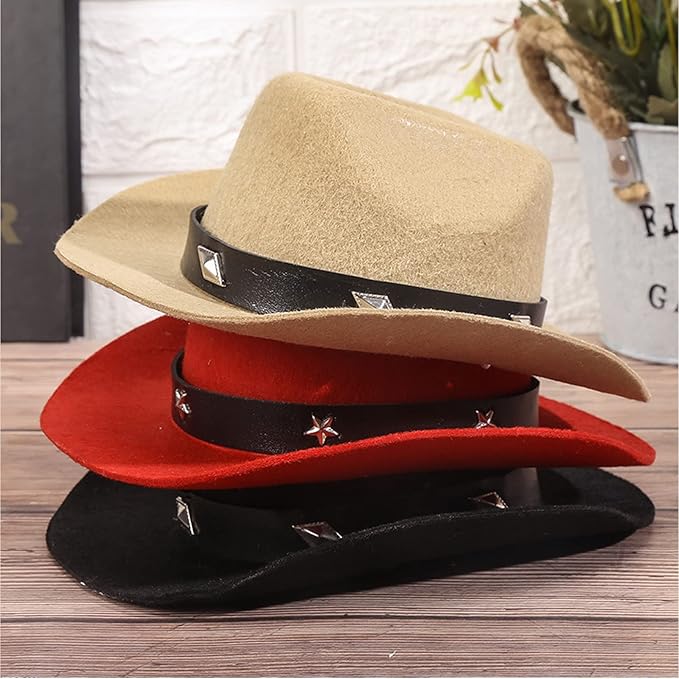 Pet Dog Costume Cowboy Hat Cosplay Cap Puppy Pet Dog Cat Holiday Pet Party Decoration (Khaki)
