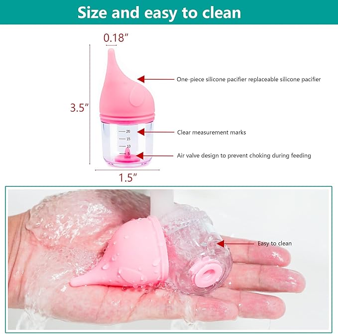 Puppy Bottles for Nursing,Kitten Bottles for Nursing,Pet Feeding Bottle,(Pink - 20ml)