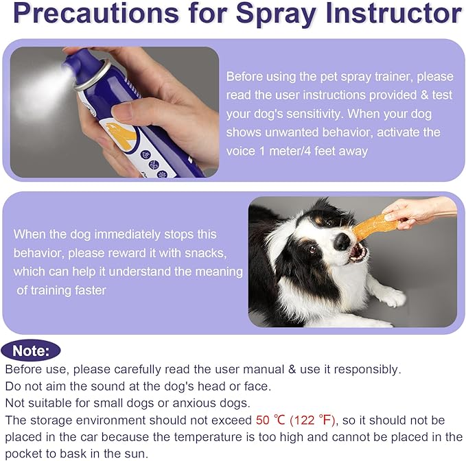 Corrector Spray Dog Trainer 2 Pack 80ml Dog Corrector Spray to Dogs from Stopping Unwanted Behaviors Pet Trainer Spray, Barking, Jumping, Stealing Food, Safe, Humane & Effective
