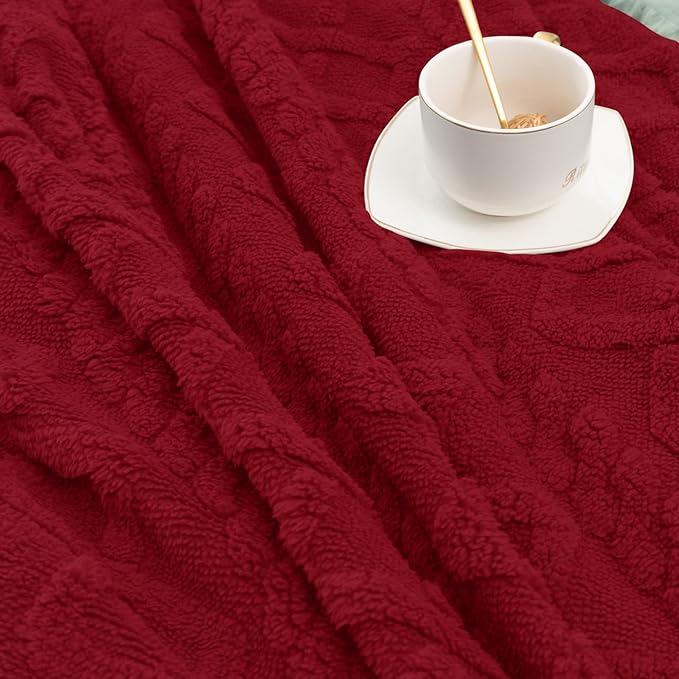 Easy-Going 80X102 inches Chair Sofa Cover, Jacquard Velvet Couch Slipcover for 1 Cushion Couch, L Shape Sectional Covers for Dogs, Washable Sofa Blanket, Furniture Protector for Pets, Christmas Red