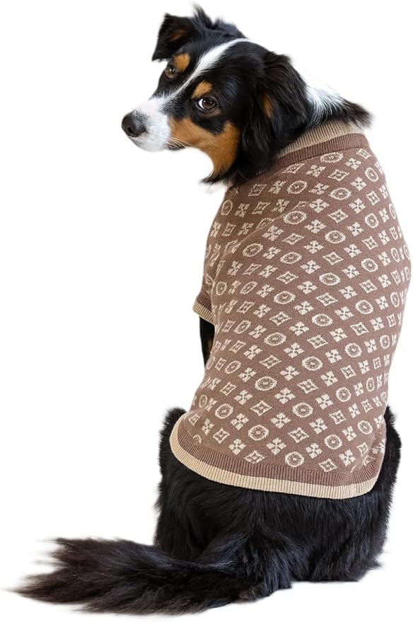 Luxury Dog Sweater – Soft Knit Designer Pet Outfit for Small Dogs & Puppies, XS–L, Stylish Warm Clothing for Yorkies, Chihuahuas, Dachshunds, Maltese, French Bulldog