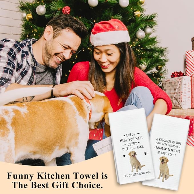 Funny Labrador Dish Towels for Kitchen Sets of 2, Gifts for Labrador Dog Lover, Drying Cloth Tea Towel Hand Towels for Cooking Baking Bathroom Decor, 16 x 24 Inch -20