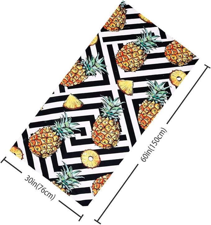 LIVILAN Pineapple Microfiber Beach Towel, 30” x 60” Oversized, Soft and Thin for Swim, Pool, Bath, Shower, Quick Dry, Sand Free, Striped, Ideal Pineapple Gifts for Women and Adults
