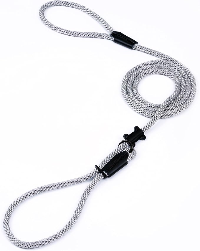 Multifunctional Figure 8 Padded Head Halter Walking Training Leather Stopper Rope Slip Lead Dog Leash Muzzle (Grey)