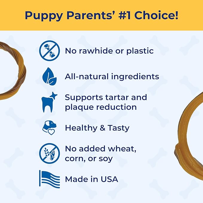 N-Bone Puppy Teething Rings Peanut Butter Flavor 6 Count Bag Multi Pack, Total 3 Bags, 21.6-oz (18 Rings)