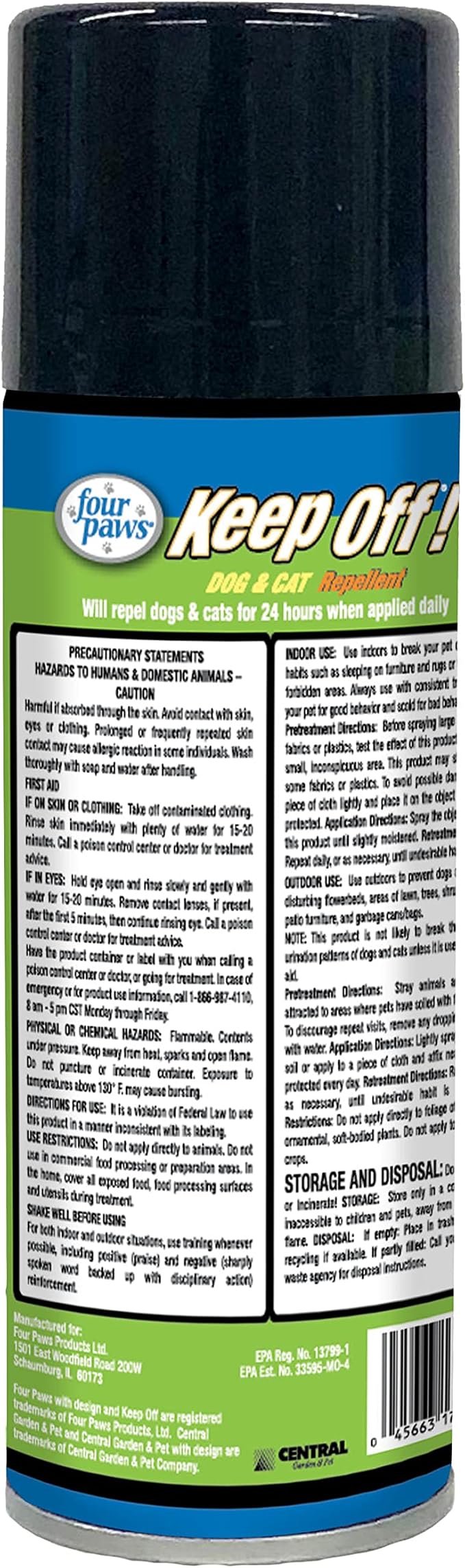 Four Paws Keep Off Pet Repellent Spray for Outdoors & Indoors, Dog & Cat Chew & Scratch Deterrent, 10 oz.