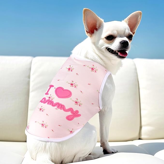 choyaxo 4pcs Dog Shirts Sleeveless Printed Pet Vest for Chiuahaha Small Medium Dogs Spring Summer