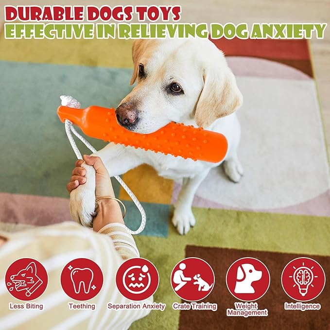 BINGPET Dog Float Bumper Toy 2 Pack,10.8 Inch Large Training Dummy Retrieving Bumpers Summer Pool Toy Tug Game for Large XL Dogs Retriever(Red & Orange)