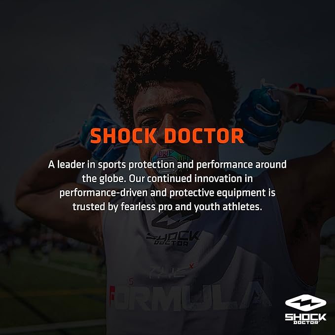 Shock Doctor Mouth Guard for Braces, Sports Mouthguard for Football, Lacrosse, Hockey, Basketball, Strapless, Youth & Adult, (Pack of 2)