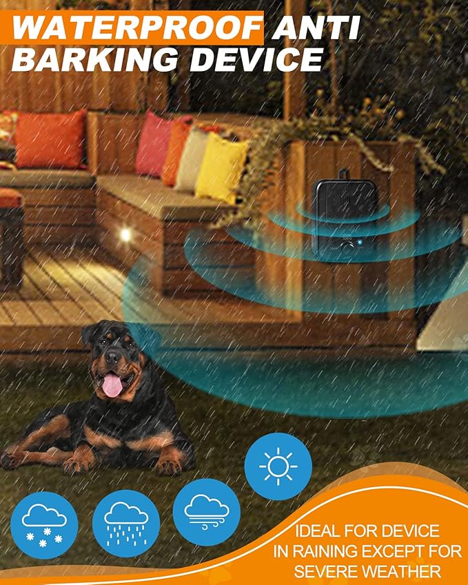 Anti Barking Control Device, up to 50FT Ultrasonic Anti Barking Device Dog Bark Deterrent with 4 Adjustable Sensitivity Modes & 0-9 Frequency Levels, Dog Behavior Training for Outdoor Silencer