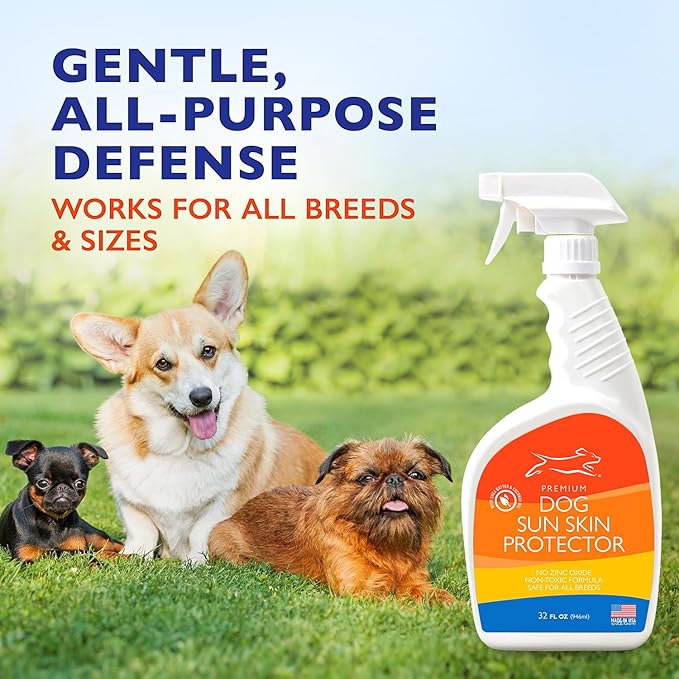 EBPP Dog Sunscreen Sun Skin Protector Spray 32 fl oz - Safe for All Breeds with No Zinc Oxide - Pet Protection and Moisturizer for Skin, Coat, Nose, Ears