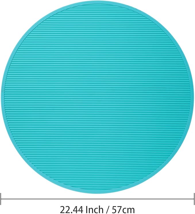 Pet Grooming Table Non-Slip Mat - Padded Mat for at-Home Grooming Dogs and Cats,Bathing Mat for Pets, Diameter: 22.4inch/57cm (Turquoise Green, Diameter: 22.4inch/57cm)