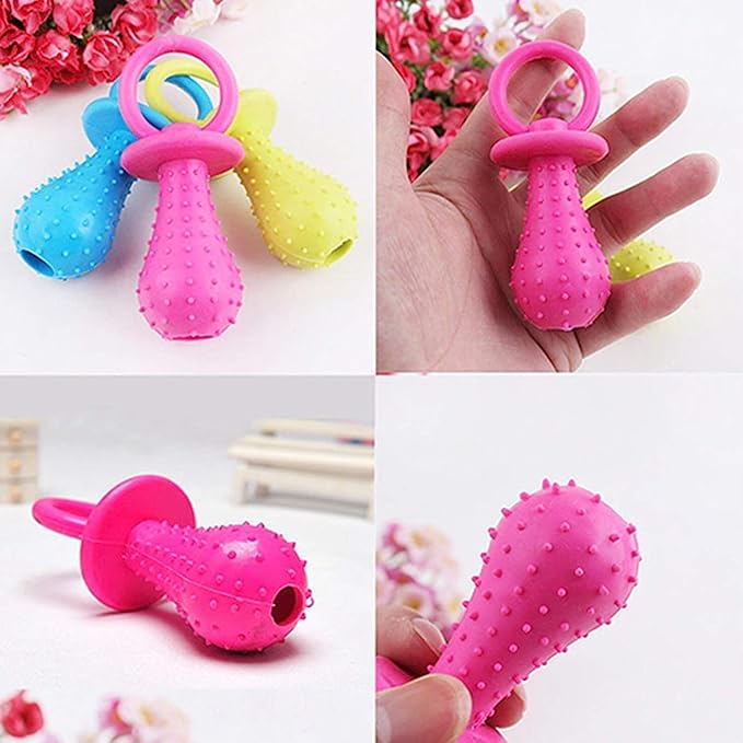 4Pcs Dog Pacifier,Chew Toys,Mini Bite Resistant Bell Shape Rubber Pacifier,Pet Dog Puppy Molar Chew Training Toy,Bell Chewing Playing Training Toys for Puppy Cat Pet Supplies
