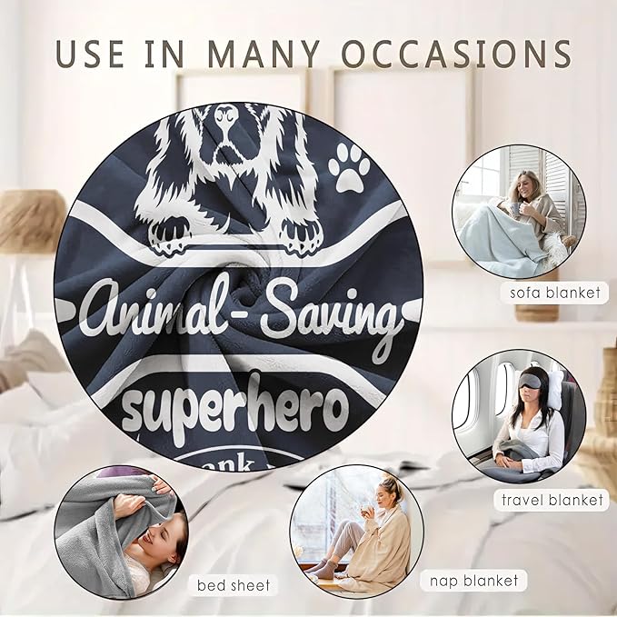 Veterinarian & Veterinary Tech Thank You Gift Blanket - Appreciation, 50'' x 60'' - Veterinarian Gifts, Vet Tech Gifts, Vet Tech Week, Graduation, Retirement, Birthday, Christmas