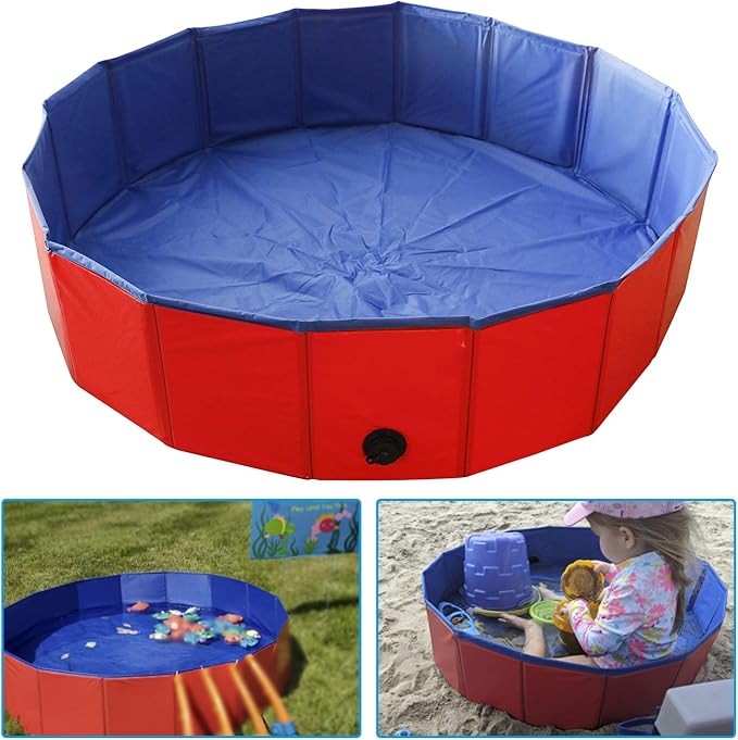 Artilife Foldable Dog Bath Pool - Portable Whelping Box for Puppies & Dogs (47" Dia.x12" H(120x30cm))