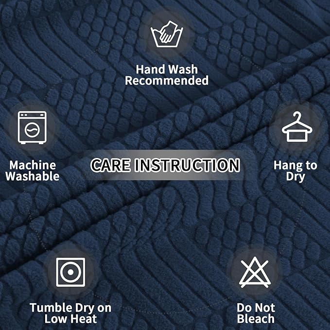 Easy-Going Waterproof Couch Cushion Covers for Couches and Sofas, Stretch Jacquard Sofa Seat Cover Replacement for Dogs, Pets & Kids, Durable Furniture Protector for Loveseat Cushions, Navy Blue