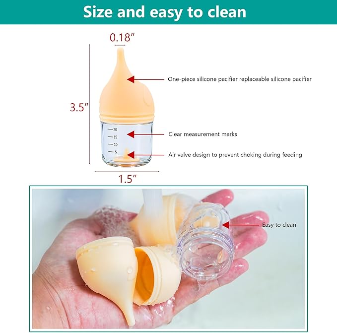 Puppy Bottles for Nursing,Kitten Bottles for Nursing,Pet Feeding Bottle,(Yellow - 20ml)