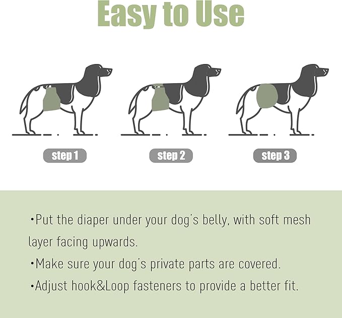 Wegreeco Washable Male Dog Diapers (Pack of 3) - Washable Male Dog Belly Wrap (Medium)