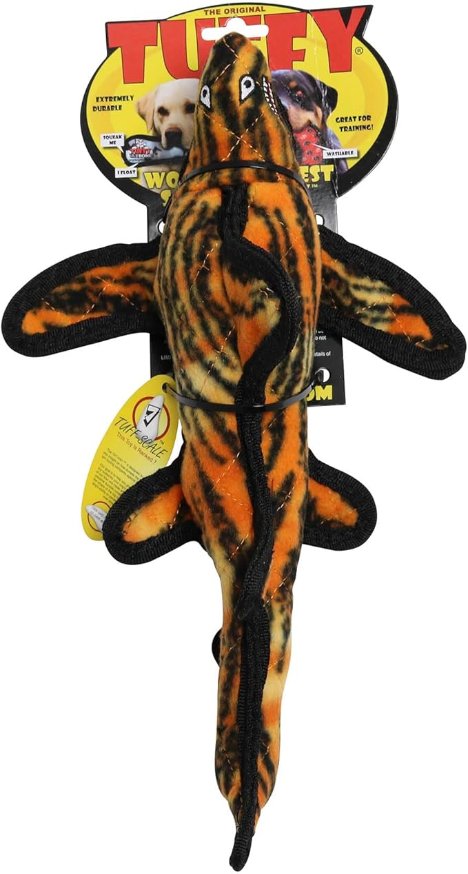 TUFFY - World's Tuffest Soft Dog Toy - Ocean- Squeakers - Multiple Layers. Made Durable, Strong & Tough. Interactive Play (Tug, Toss & Fetch). Machine Washable & Floats. (Tiger Shark, Large 2 Pack)