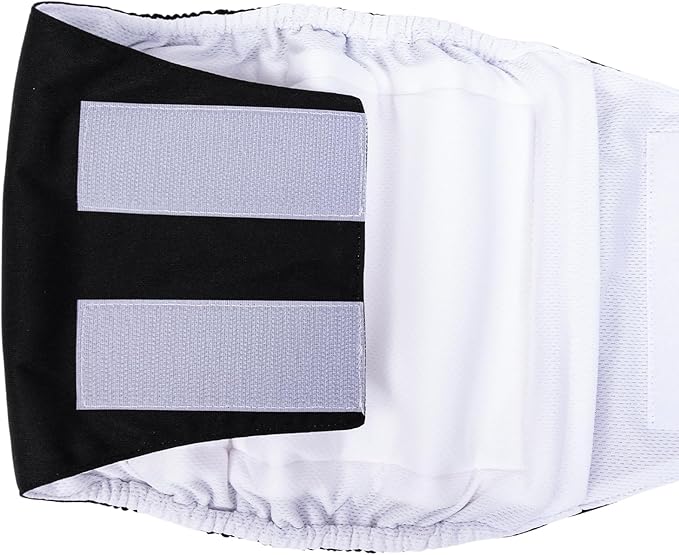 CuteBone Dog Diapers Male Washable Belly Band for Male Dogs Wraps Black 3pcs a Pack DM44M