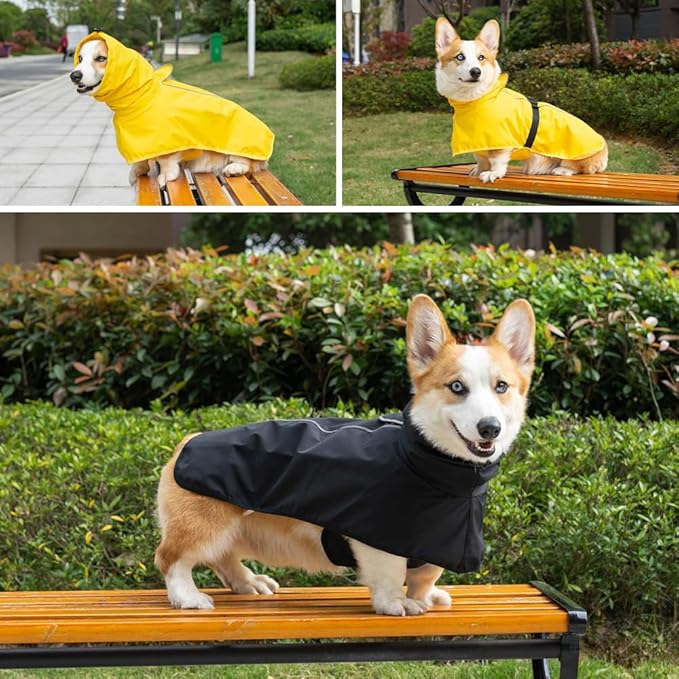 Dog Raincoat for Small Medium Large Dogs, Adjustable Dog Rain Jacket with Clear Hooded Double Layer,Waterproof Windproof Rain Jacket,Poncho Rain Coat