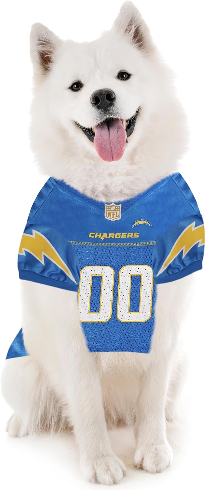 Pets First NFL Los Angeles Chargers Dog Jersey, Size X-Large, Football Shirt Costume for Pet, Dog Sports T-Shirt, NFL Team Clothing for Cats, Licensed Pet Apparel Available in 7 Sizes and 32 Teams