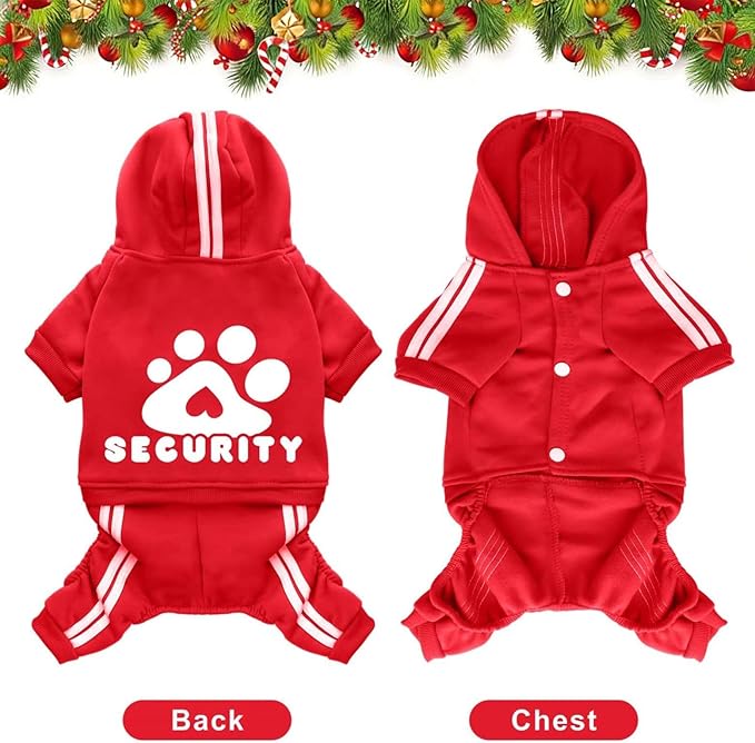 Soft & Warm Dog Outfit - Pullover Hoodie & Sweatshirt for Small, Medium & Large Dogs (Red, XX-Small)