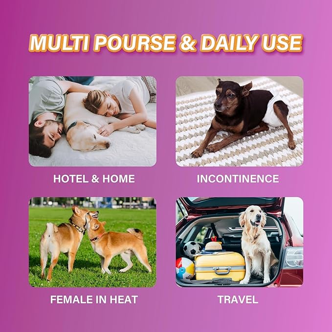 Honey Care All-Absorb Disposable Female Dog Diapers L Size, Improved Bigger Size, 22 Count, Super Absorbent, Breathable, Wetness Indicator, Packaging May Vary