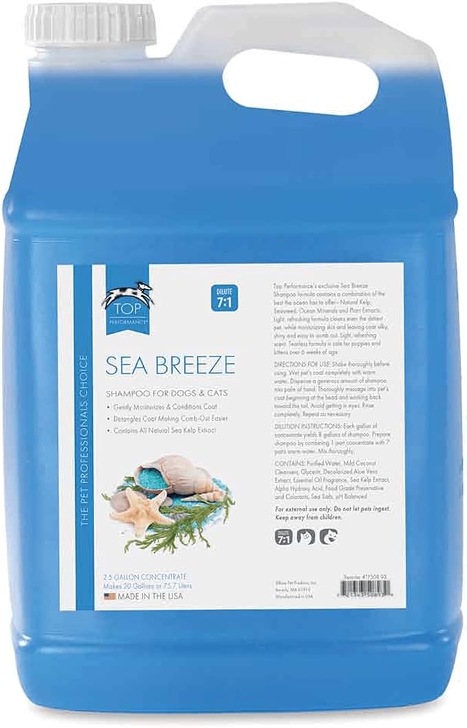 Top Performance Sea Breeze Dog and Cat Shampoo, 2-1/2-Gallon