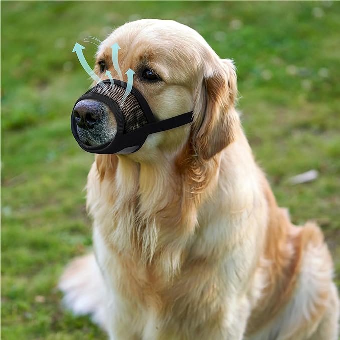 Dog Muzzle for Small Dogs - Soft Air Mesh Small Dog Muzzle | Perfect for Barking and Biting Prevention | Puppy Mussels for Grooming Allows Panting & Drinking