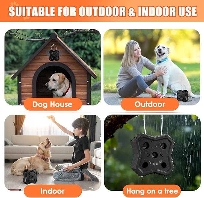 Anti Barking Device for Dogs: Ultrasonic Dog Bark Deterrent Devices with 3 Training Modes 50 FT | Dog Barking Silencer Bark Box for Indoor Outdoor | Stop Barking Control Device for Dogs (Black)