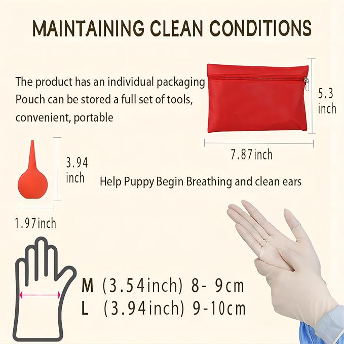 Puppy Kitten whelping supplies,JounLoin whelping kit for Puppies Birth-Newborn Pets Whelping Supplies and Kitten-Pregnant Dog Birthing Supplies-Use in Whelping Box-Pet Delivery Kit-Bottles for Nursing