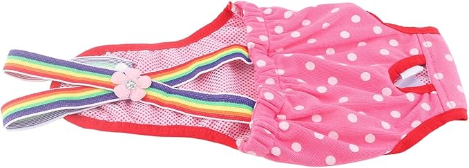 Pretfy Female Dog Diaper Premium Upgrade Physiological Dogs Suspender in Underwear Little Nappy Red Sanitary Rose for - Professional Grade Solution (No. 16 (XL) It is Recommended to Sell