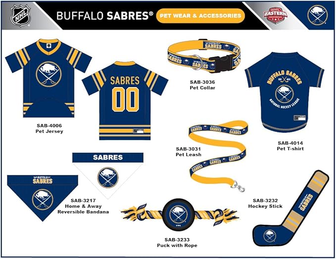 Pets First NHL Buffalo Sabres Jersey for Dogs & Cats, Small. - Let Your Pet Be A Real NHL Fan!