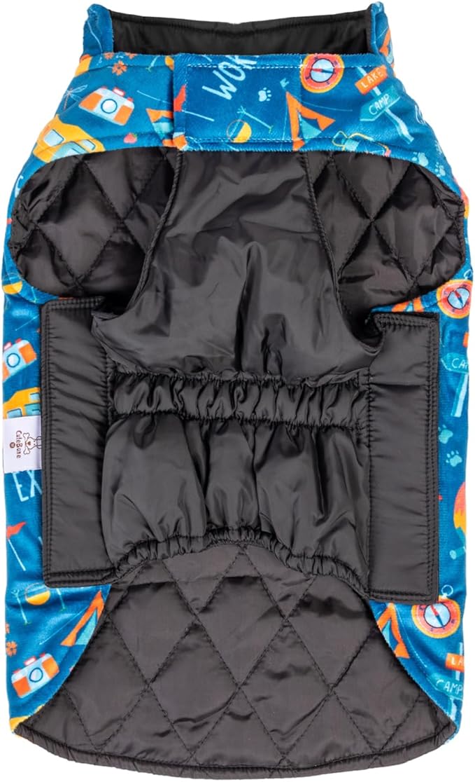 CuteBone Winter Dog Coat Waterproof Windproof Jacket Reversible Vest Thick Adjustable Dog Cold Weather Coats Soft Winter Coat with Leash Hole