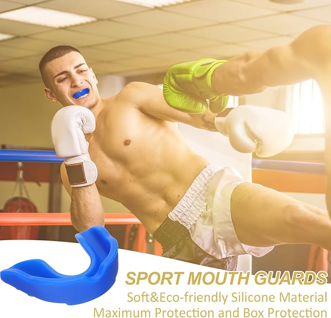 BBTO 6 Pcs Youth Kids Mouth Guard for Sports, Boys Girls Mouth Guard with Case, Mouthguard for Wrestling Boxing Basketball Hockey Football