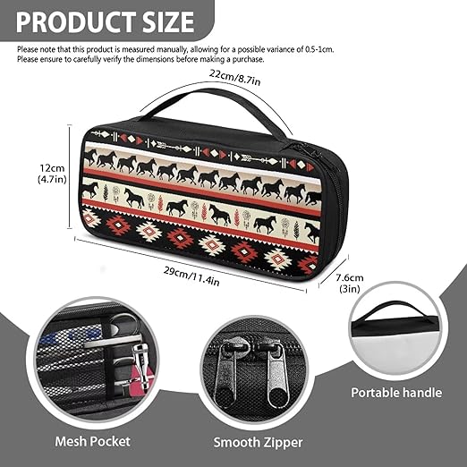 Gomyblomy Aztec Horse Stethoscope Carrying Case for Nurses and Doctors, Shockproof Stethoscope Case with Extra Room for Classic III, Lightweight II S.E. Stethoscopes and More