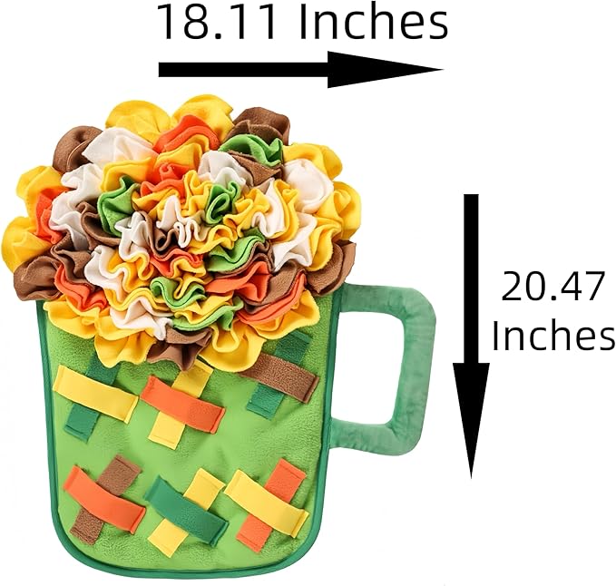 Snuffle Mat for Dogs & Puppies, Interactive Dog Puzzle Toys for Boredom & Anxiety Relief, Washable Slow Feeder Dog Bowl Mat, Non-Slip Foraging Enrichment Training Pad for All Breeds, 20.47“x18.11"