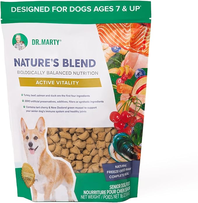 Dr. Marty Nature's Blend Active Vitality Freeze Dried Dog Food, 16 oz.