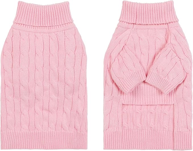 Small/Medium Dog Sweater, Warm Dog Winter Coat w/Sleeves, Comfortable High Neck Premium Dog Clothes for Labrador-Best for Holidays, Daily Walks XL Pink