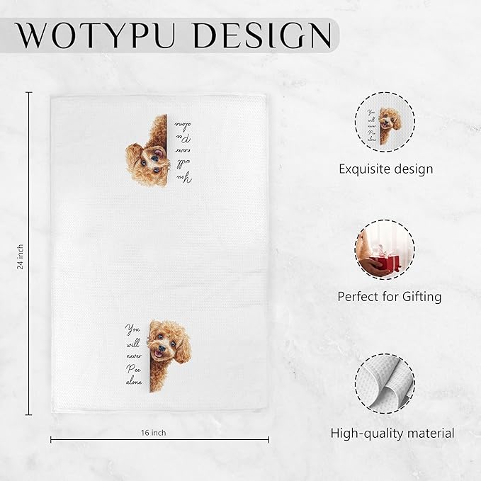 Funny Goldendoodle Gift Bathroom Hand Towels, Goldendoodle Gifts, You Will Never Pee Alone Decorative Hand Towels for Guest Bathroom Washroom Half Bath, 16x24 Inch
