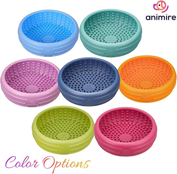 Dog Lick Bowl, Animire Freeze Lick Mat for Dogs, Non-Slip Slow Feeder Licking Bowl Enrichment Treat for Distraction Anxiety Relief, Food Grade Silicone, Dishwasher Safe(Orange,XL)
