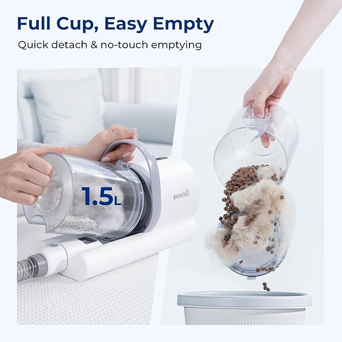 Pecute Self-Cleaning Slicker Brush for Dogs & 4-in-1 Pet Grooming Vacuum Kit with Clipper, Brush