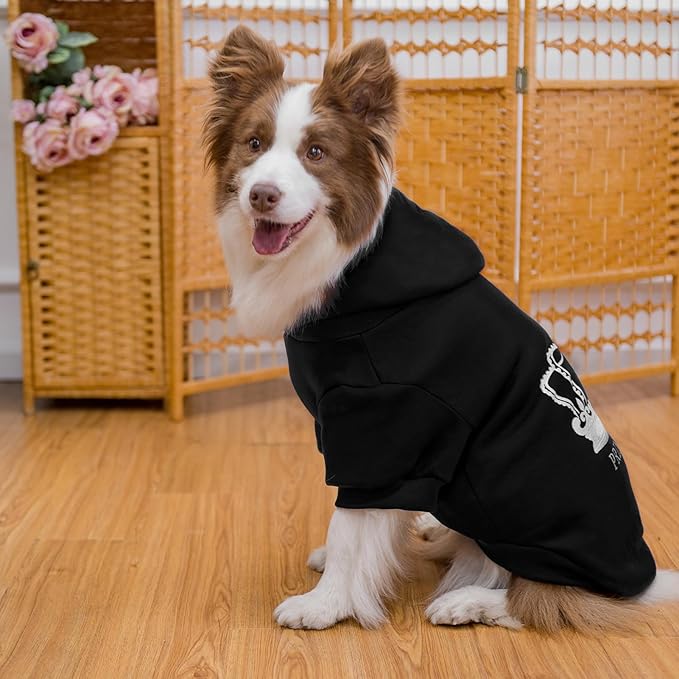 EXPAWLORER Prince Dog Hoodie for Boy - Hooded Doggie Sweater with Leash Hole, Cold Weather Clothes,Sweatshirt with Pocket, Pet Warm Outfit, Winter Coats for XS-XXL Dogs