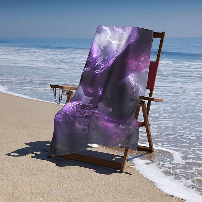 Dragon Lightning Beach Towel Dragon Sand-Free Microfiber Bath Towel Ultra Soft Quick Dry Pool Towel Absorbent Towel Lightweight Towel Gifts for Outdoor Bathroom Swimming Decor 31inx51in