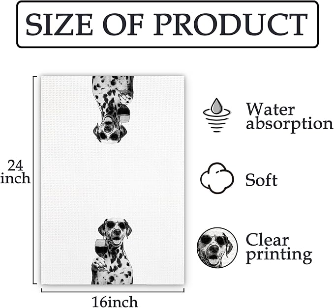 Dalmatian Gifts Wine Dog Kitchen Towels, Gifts for Dalmatian Dog Wine Lovers Decorative Hand Dish Towel for Kitchen Home Bar, Funny Dalmatians Dogs WineLover Home Bar Kitchens Decor(16x24 Inch)