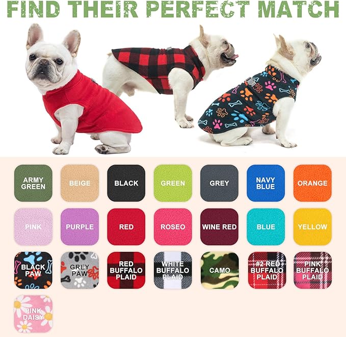 BEAUTYZOO Dog Fleece Vest Sweater Winter Jacket for Small and Medium Dogs with D-Ring Leash Cold Weather Coat Hoodie for XS S M Dogs Boy or Girls,Pink Daisy S