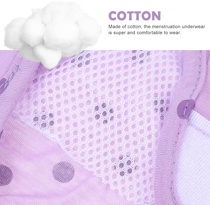 BESTonZON Pet Diaper Female Dog Physiological Nappies with Strap Polka Dot Skirt Design, Reusable Puppy Diapers Large Size for Heat Cycle Sanitary Protection