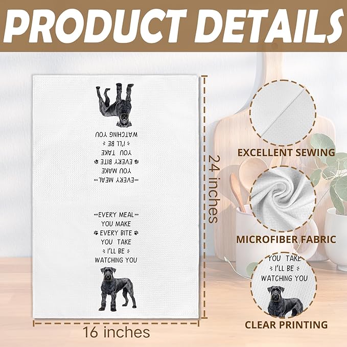 Funny Schnauzer Dog Kitchen Towels, Schnauzer Gifts for Dog Owners Lovers Women Hand Towel, Every Meal You Make Decorative Tea Dish Towels for Kitchens, SchnauzerDog Kitchen Decor, 16x24in
